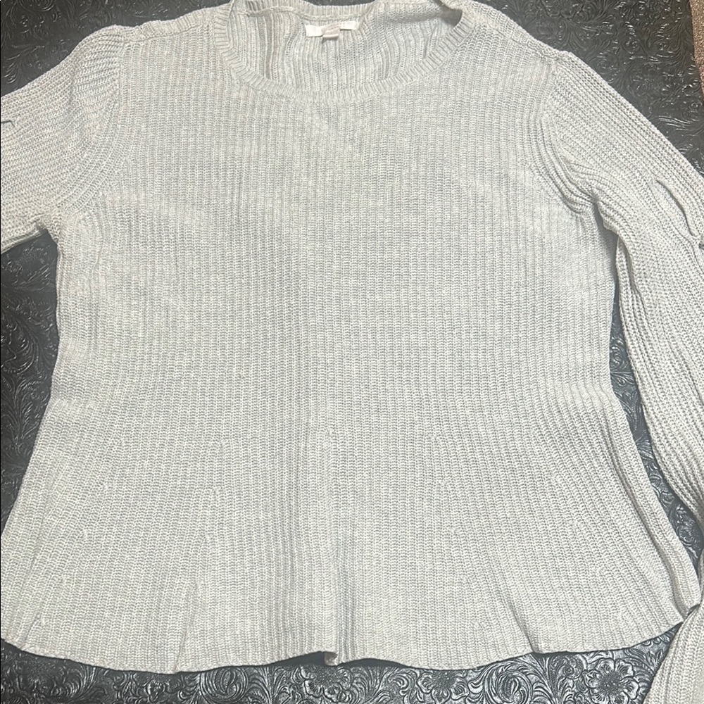 LC Lauren Conrad Light Gray Knit Top